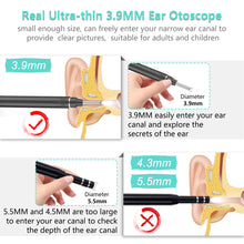 Load image into Gallery viewer, [US Ship] WiFi Otoscope Ear Wax Removal Kit-3.9mm HD Visual Ear Camera with 6 LED Light Storage Box
